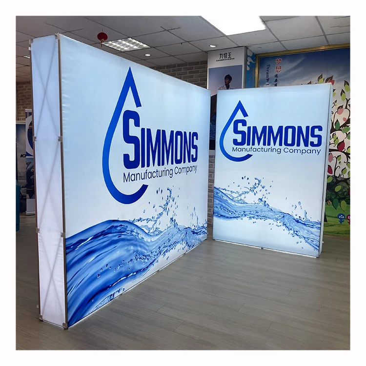 Tension Fabric Graphic Aluminum Alloy Frame Portable Pop Up SEG Light Box Backlit Backdrop Wall Display
