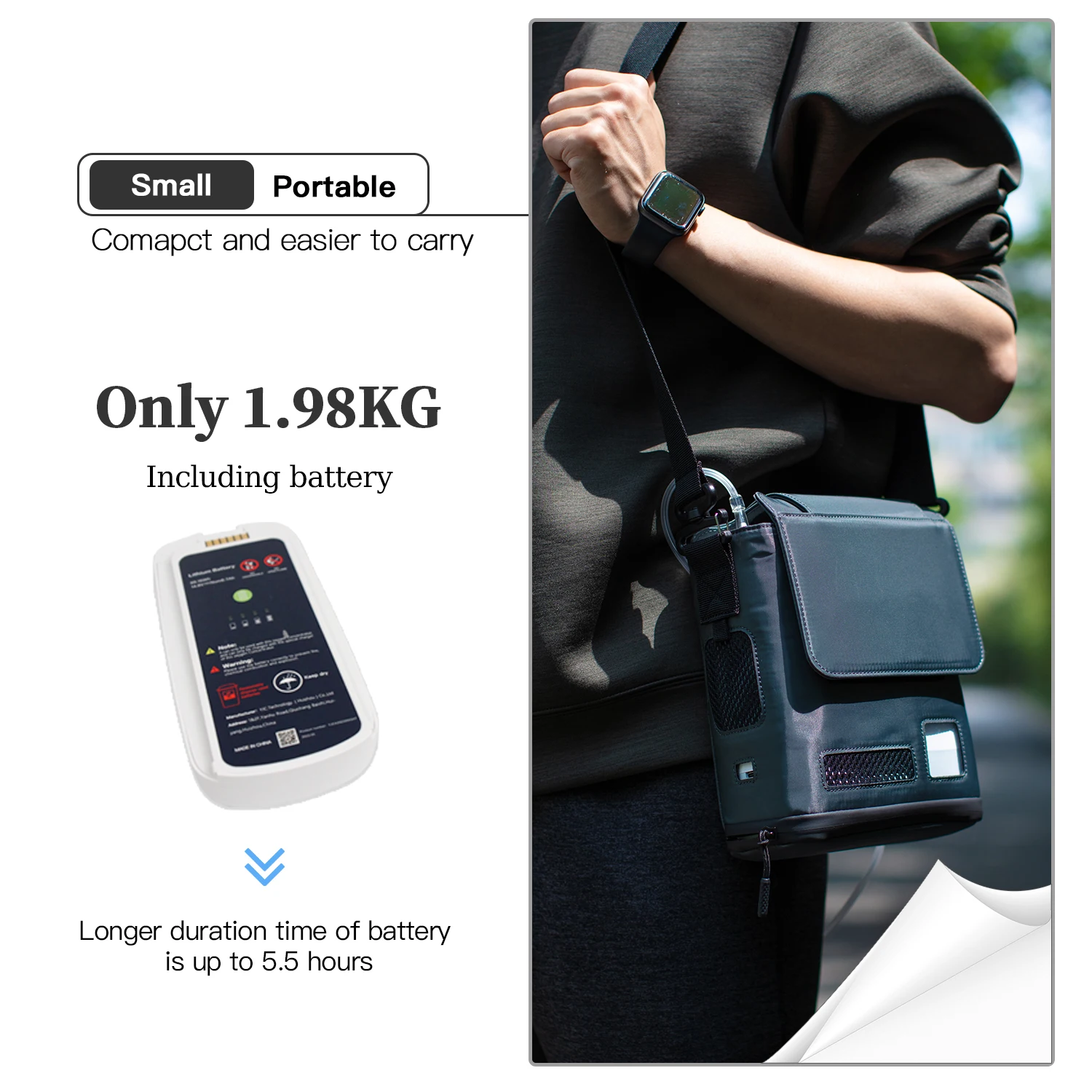 Easy Operation for Oxygen Therapy Oxygen Maker Machine Portable O2 Concentrator Portable Oxygen Concentrator