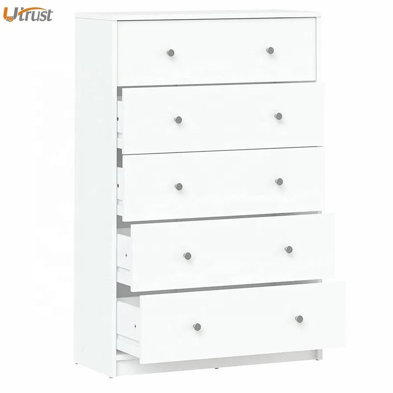 Popular simple steady high quality wooden light luxury chest of drawers bedroom industrial makeup 5 layer chest of drawers