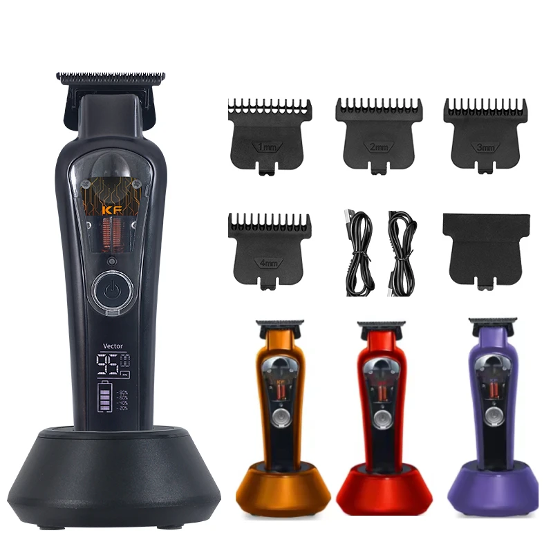 KooFex New Private Label DLC Zero Gap Blade 10000 rpm Strong Power Electric Rechargeable Magnetic Motor Barber Hair Trimmer