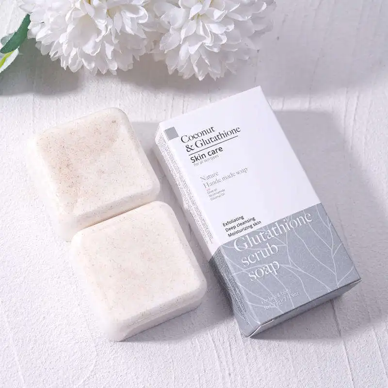 HANLINGER Private LOGO Natural Organic  Exfoliating Whitening Deep Cleansing Anti Acne Coconut Glutathione Handmade Soap