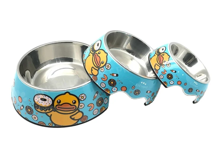 Customized Three Size Stainless Steel Dog Melamine Dog Bowl custom pet bowl