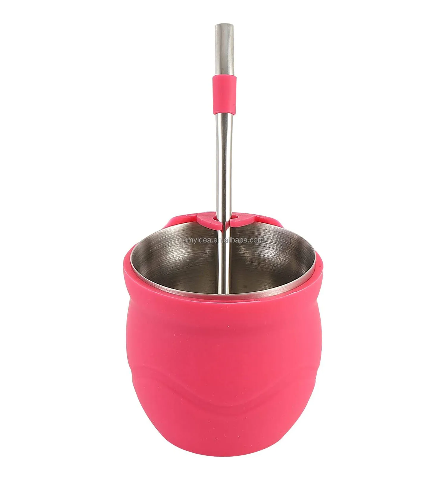 2022 NEW Stainless Steel Silicone Yerba Mate Gourd Tea Cup with Bombilla Straw Set