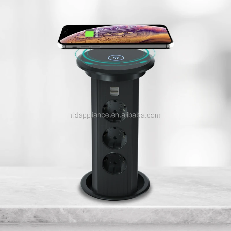 wireless charging built-in power outlet pop up sockets hidden conference table socket