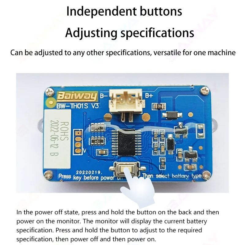 BW-TH01 battery capacity tester indicator battery load tester digital battery tester meter