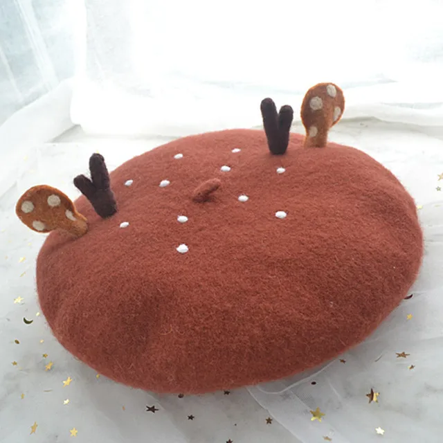 Girls Beret Hat Women French Artist Warm Wool Winter Beanie Berets Vintage Plain Beret Hats Solid Color Elegant Lady Winter Caps