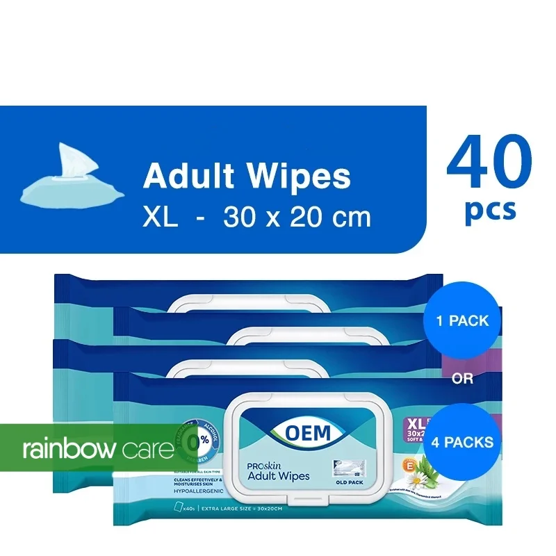 Extra Large Size Cleansing Body Wet Wipes Personal Care Hypoallergenic Adult Wipes