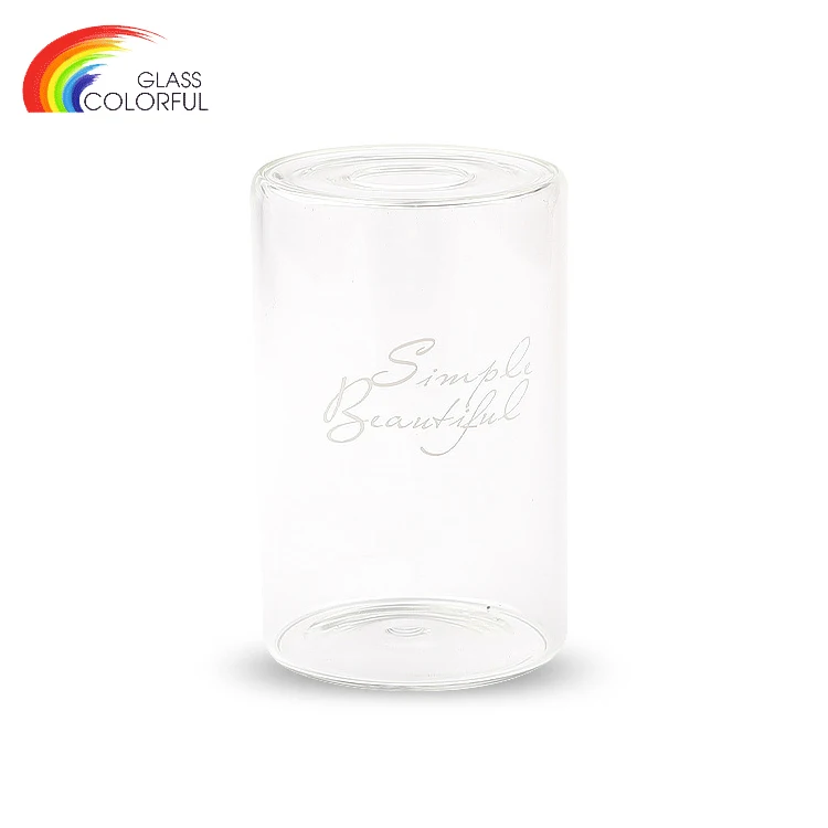 Creative Vase Tube Flower Vase Transparent Cylindrical Borosilicate Glass Glass & Crystal Vases Custom Logo Printing Hand-made