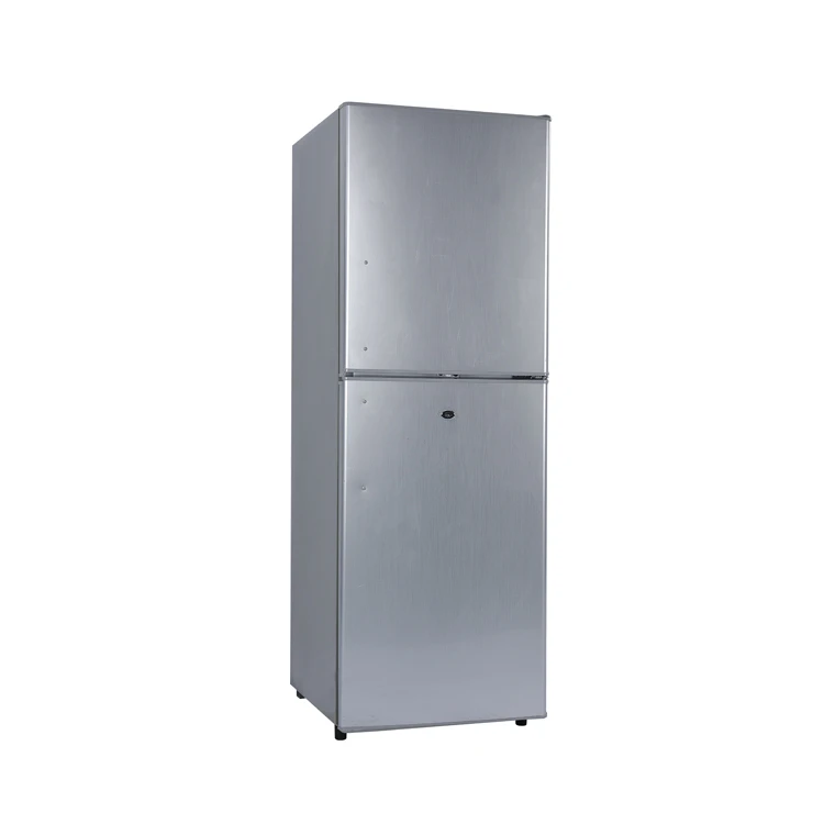 save energy Solar powered portable fridge 12V 24V DC  fridge 198L double door  top freezer refrigerator