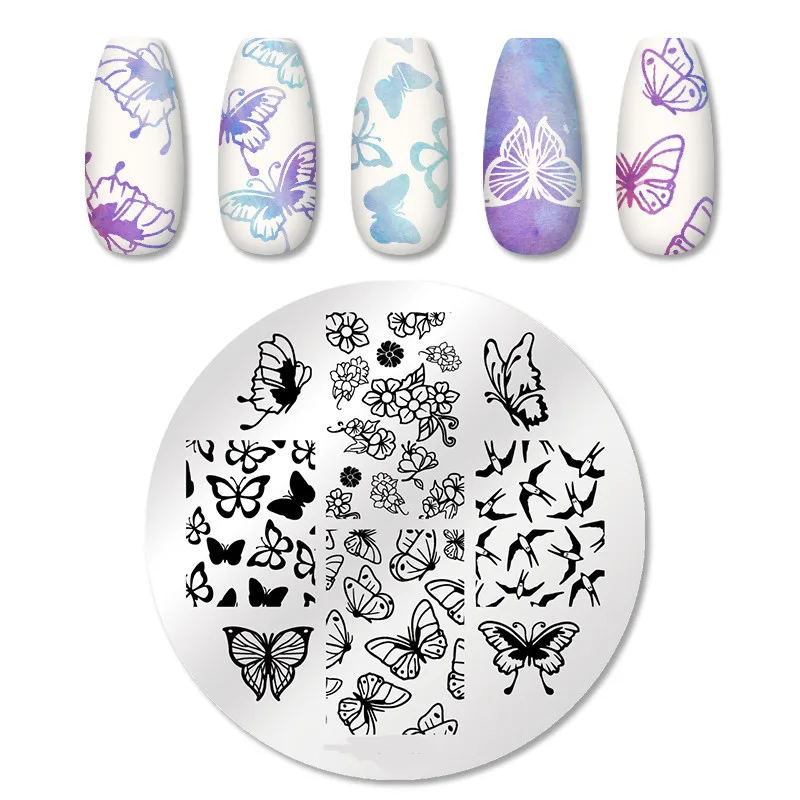 Nail Art Template Stamping Plate Design Flower Animal Glass Temperature Lace Stamp Template Plate Image