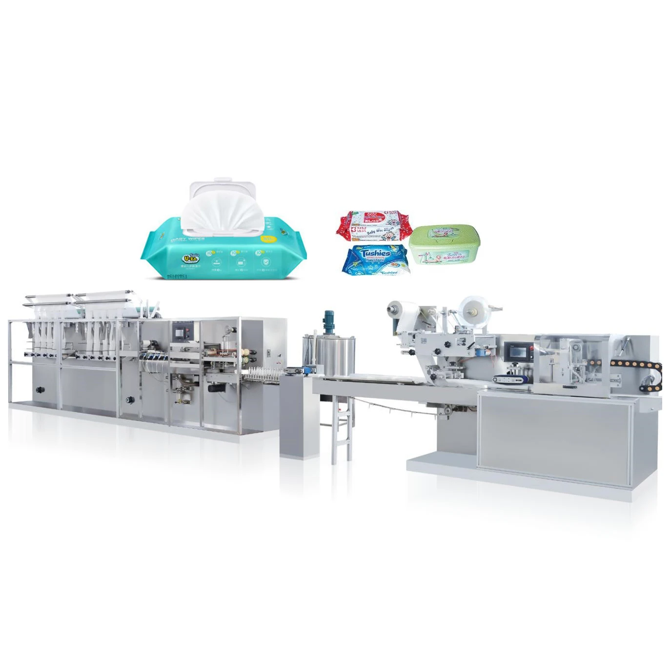 High Quality 12 Lines Full Automatic Baby Wet Wipe Making Machine With Packing Machine