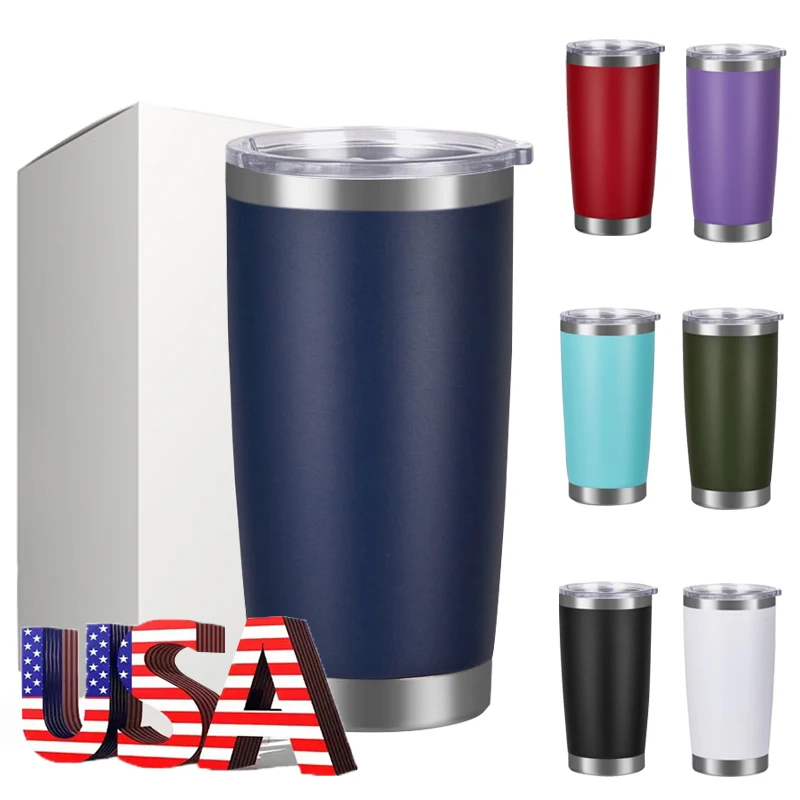 Usa warehouse 20oz Stainless Steel Double Wall Vacuum Insulated tumbler cups Travel Mugs With Lid
