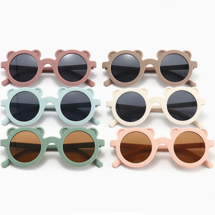 New Cartoon Lovely Kids Sunglasses Bear Shape Frame Girls Children Sun Glasses Round Street Baby Boy Eyeglasses Cute Shades