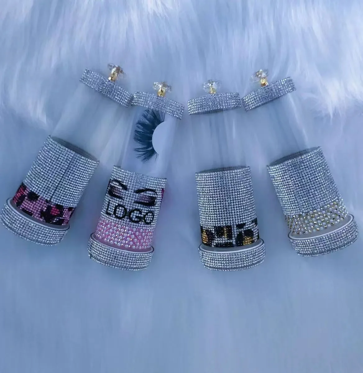 2022 Hongjun Reliable Soft Magnetic Grafting Rose Gold Diamond With Logo Packaging Lashes With Eyelash Cases Privtate Label