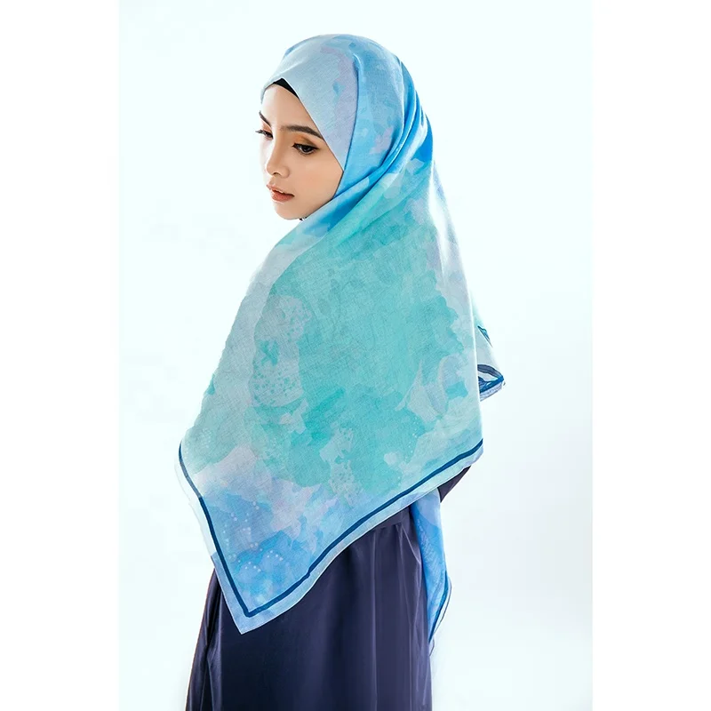 Wholesale Custom Fashion Lady Muslim Voile Scarf Hijab Printed