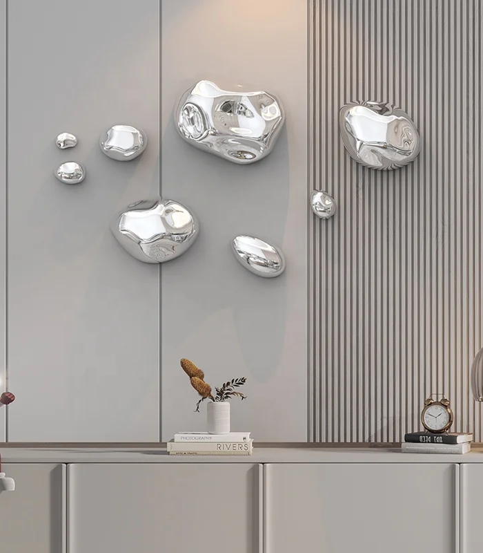 Living Room Background Stainless Steel Wall Decoration Wall Hanging Abstract Stone Luxury Wall Decoration