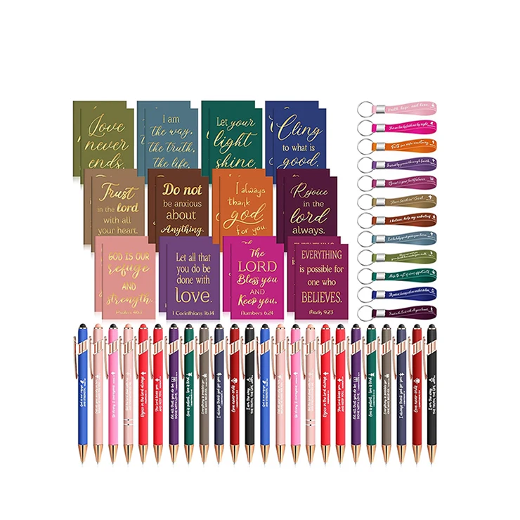 free sample supplier custom colorful bible accessories gift sets Bible Journal Aesthetic Supplies Set Key chain with Scripture