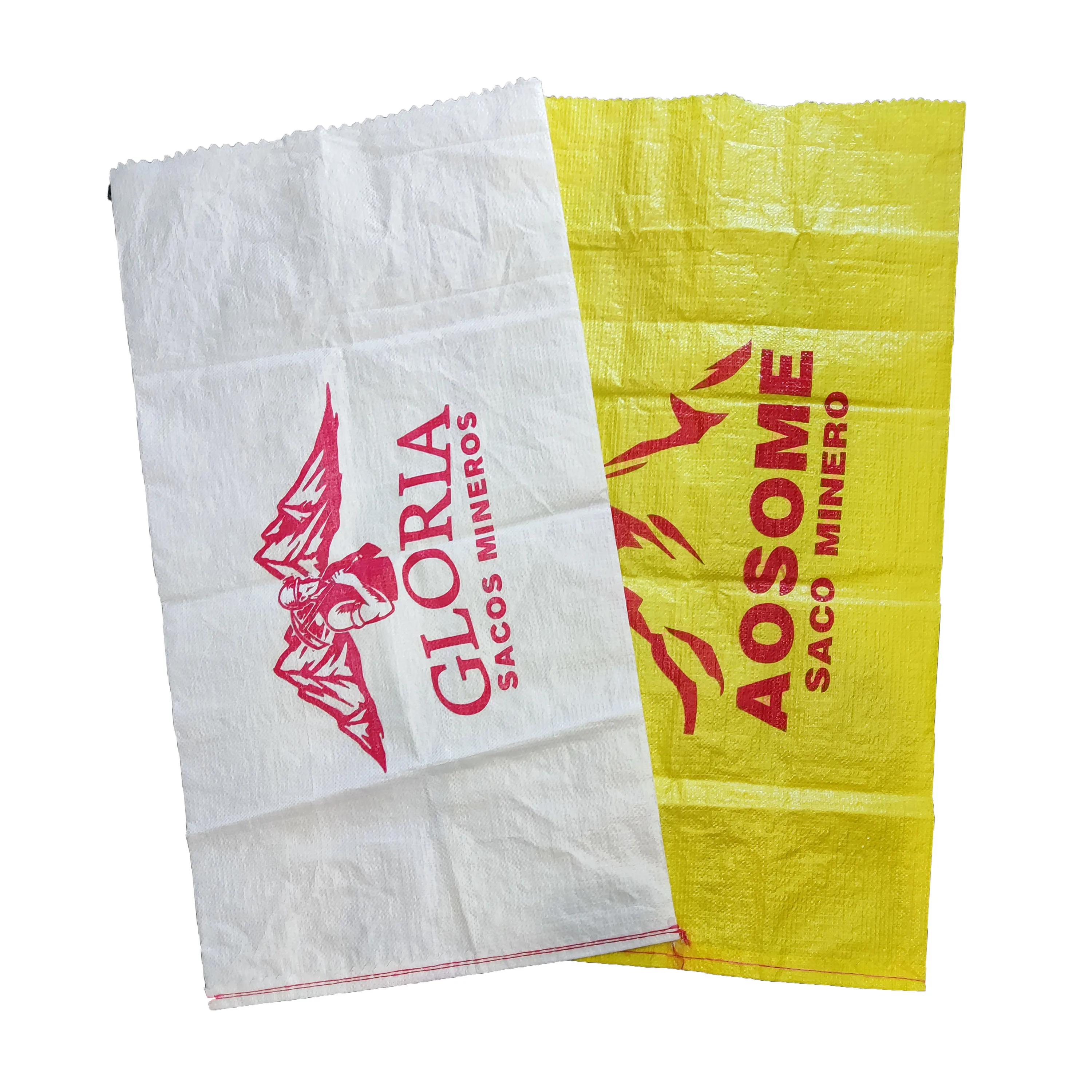 Factory Direct Anti-Slip Sacos Mineros Polypropylene PP Woven Sacks Bag 25kg 50kg 100kg For Mineral Mining Packing