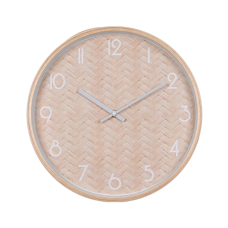 12inch wood round shape silent movement wall clock