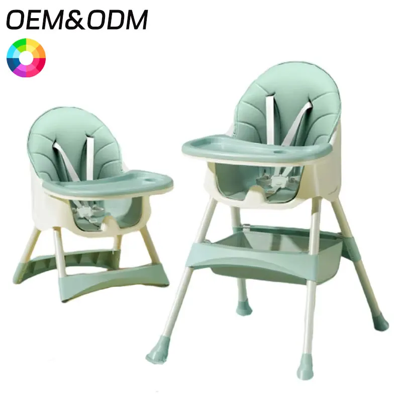 Popular Baby Feeding High ChairAdjustable Height 3 in 1 Multifunctional Detach Tray with Belt Portable Baby Chair
