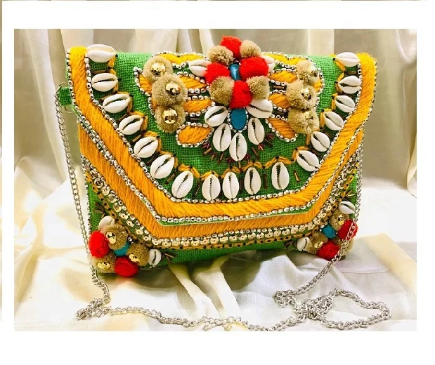 HandMade Banjara Bohemian Bag from India Multi Color Jute Bag Boho  Festival HandCrafted  Embroidered by Quality Handicrafts