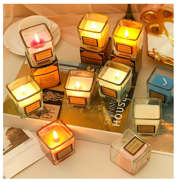 Holiday Wholesale Unique Custom Aromatherapy Candles Air Dried Flowers Christmas Valentine Scented Candles For Gift Set