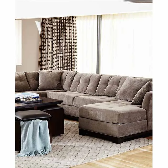 Good Quality Suppliers Fabric Upholstered 3 4 Seater Custom Grey H L Shaped Sofa For Living Room
