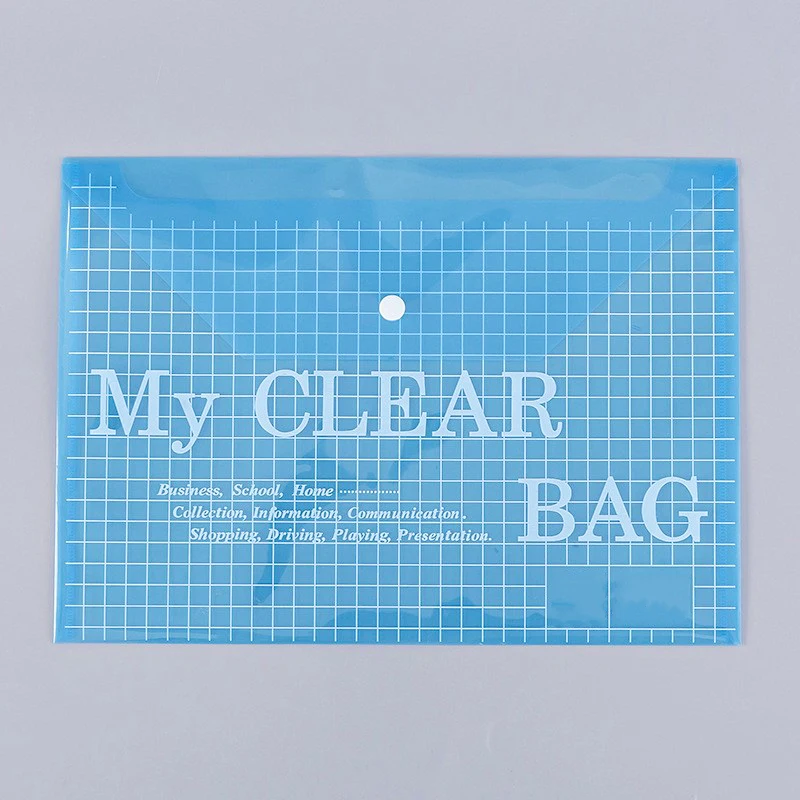 Office Supplies A4 Cartoon Document Bag Clear Lattice Plastic PVC File Folders