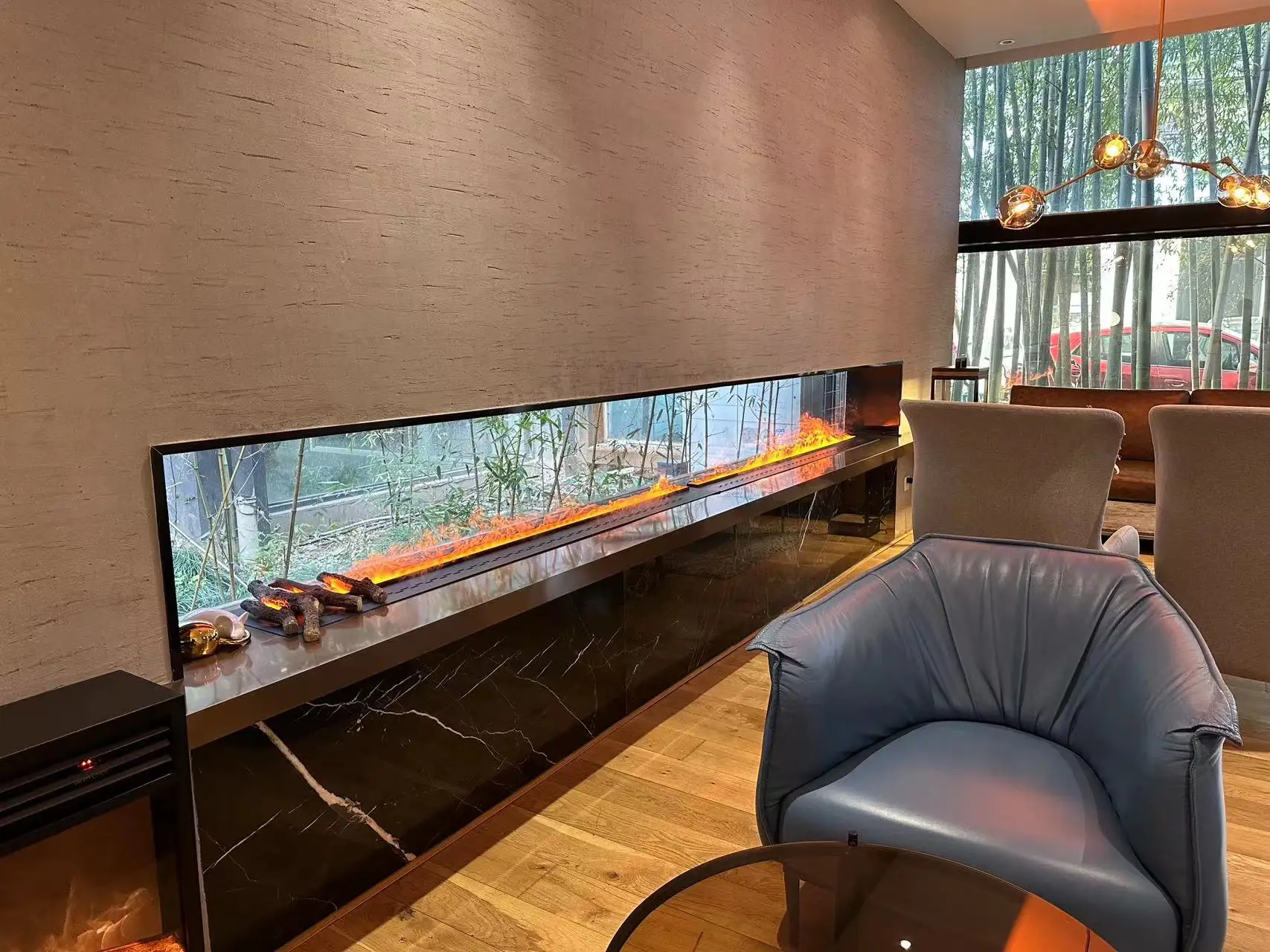 100inch 3000mm big length Pure decoration machine 220V Multi-Side View Illusion Of Fire Water Mist Electric Fireplace