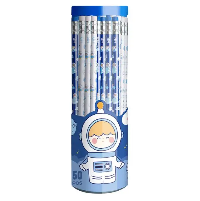 Новейший дизайн 30 и 50 шт. упаковка бочонка милый мультфильм студенты деревянный карандаш