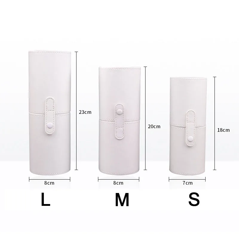 Customize private label makeup brush holder cosmetic case box tool leather material holder cylinder case