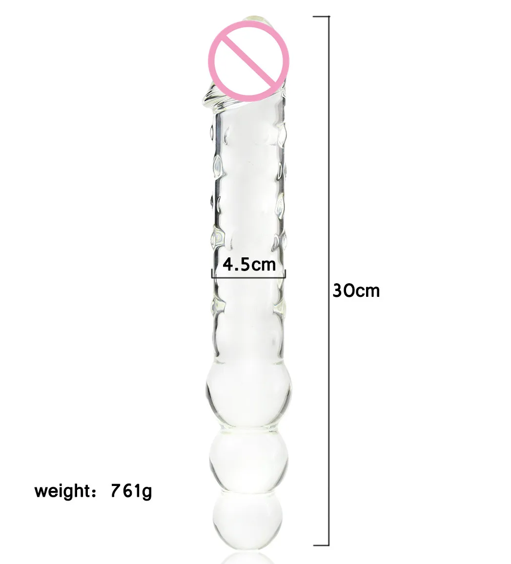 Long Big Glass Dildo for Women Large Glass Massager Toys Sex Glass Vagina Dildo