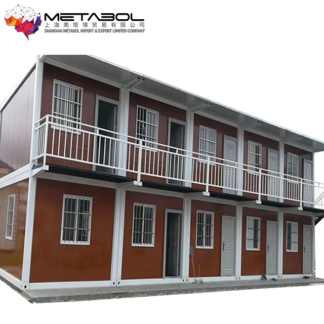 Prefab House 2 Floors  -  PPGI with Glasswool, Dimensions 6055x2435x5792mm Fire Resist and Fast Assembling mobile 2020