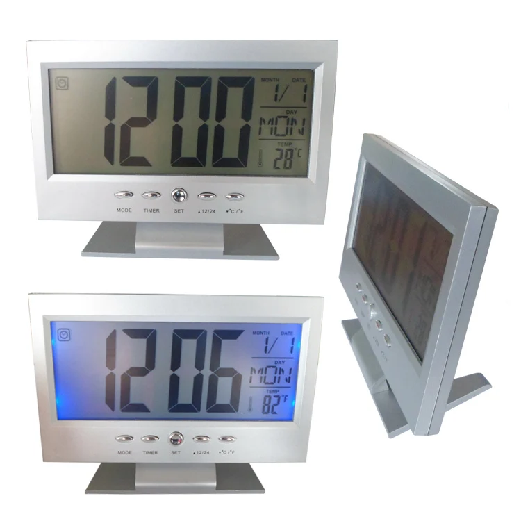 Jumbo LCD Digital Display LED Nightlight Electronic Table Perpetual Calendar Clock