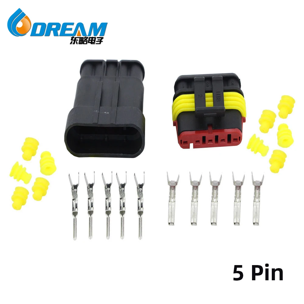 DREAM-START waterproof auto connector 1/2/3/4/5/6 pins Car Electrical Housing Automotive female male Connector plug