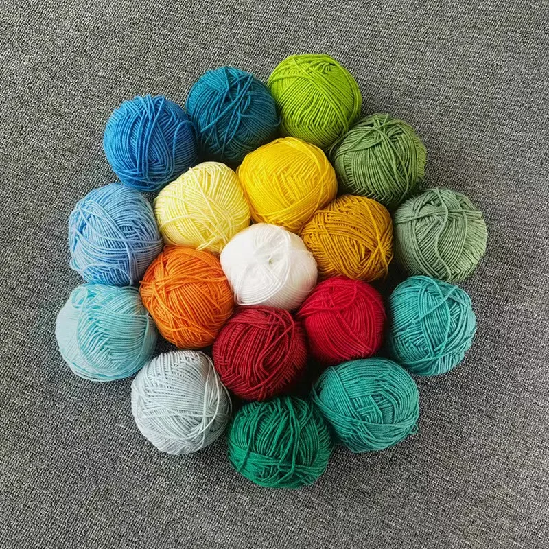Acrylic Wool millk 100 Grams rug 5Ply 50g amigurumi tufting hand knitting 3 ply fine organic Milk cotton Crochet Yarn for baby