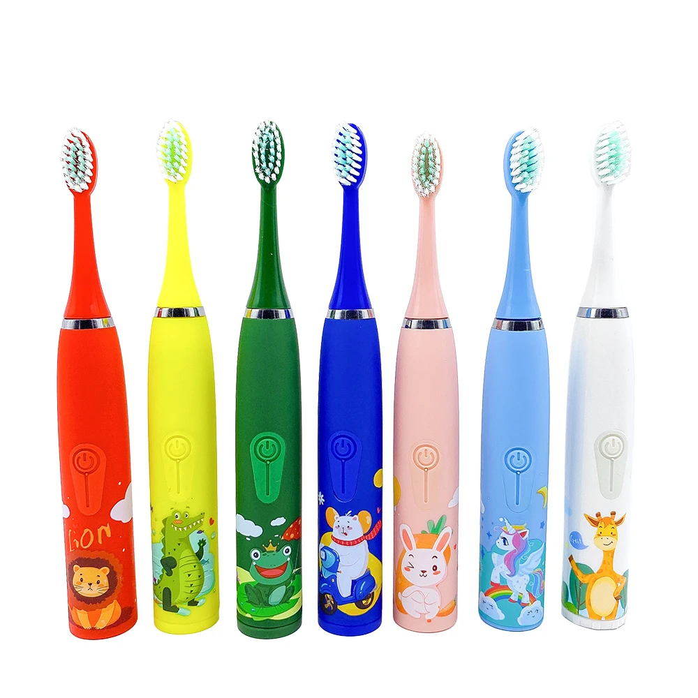 VCAN Kids Travel Sonic Electric Toothbrush Rechargeable Cartoon IPX6 Children Electronic Toothbrushes for 3-15 Year Old Kids