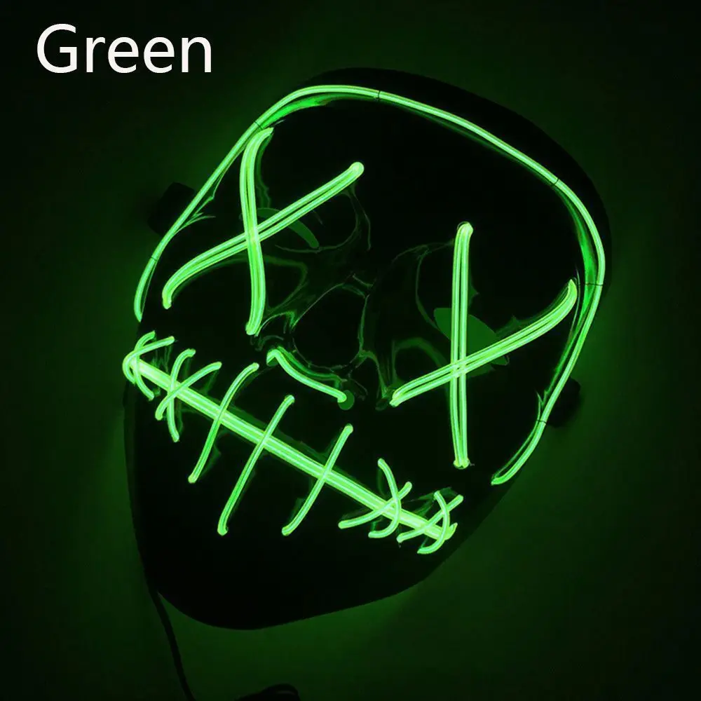 Custom Party Plastic El Wire Mask Flashing Neon LED Purge Mask For Halloween