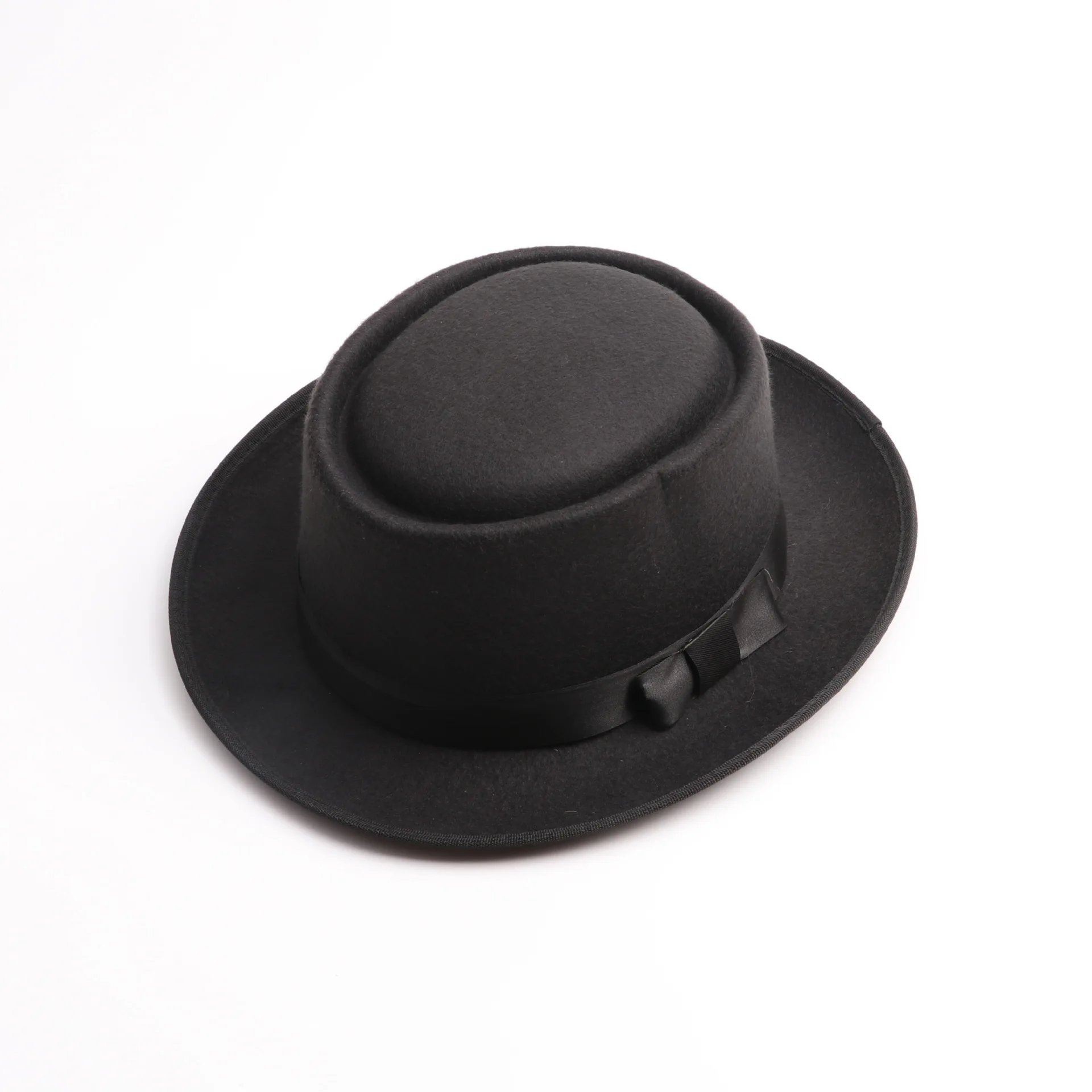 Sample and versatile artificial cashmere mini top hat wholesale fedora hats