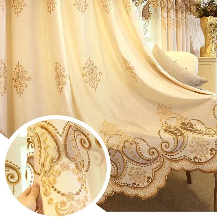 Hot Sale Beige Rideaux Salon Blackout Drapes For Wedding Decoration Curtains For The Living Room