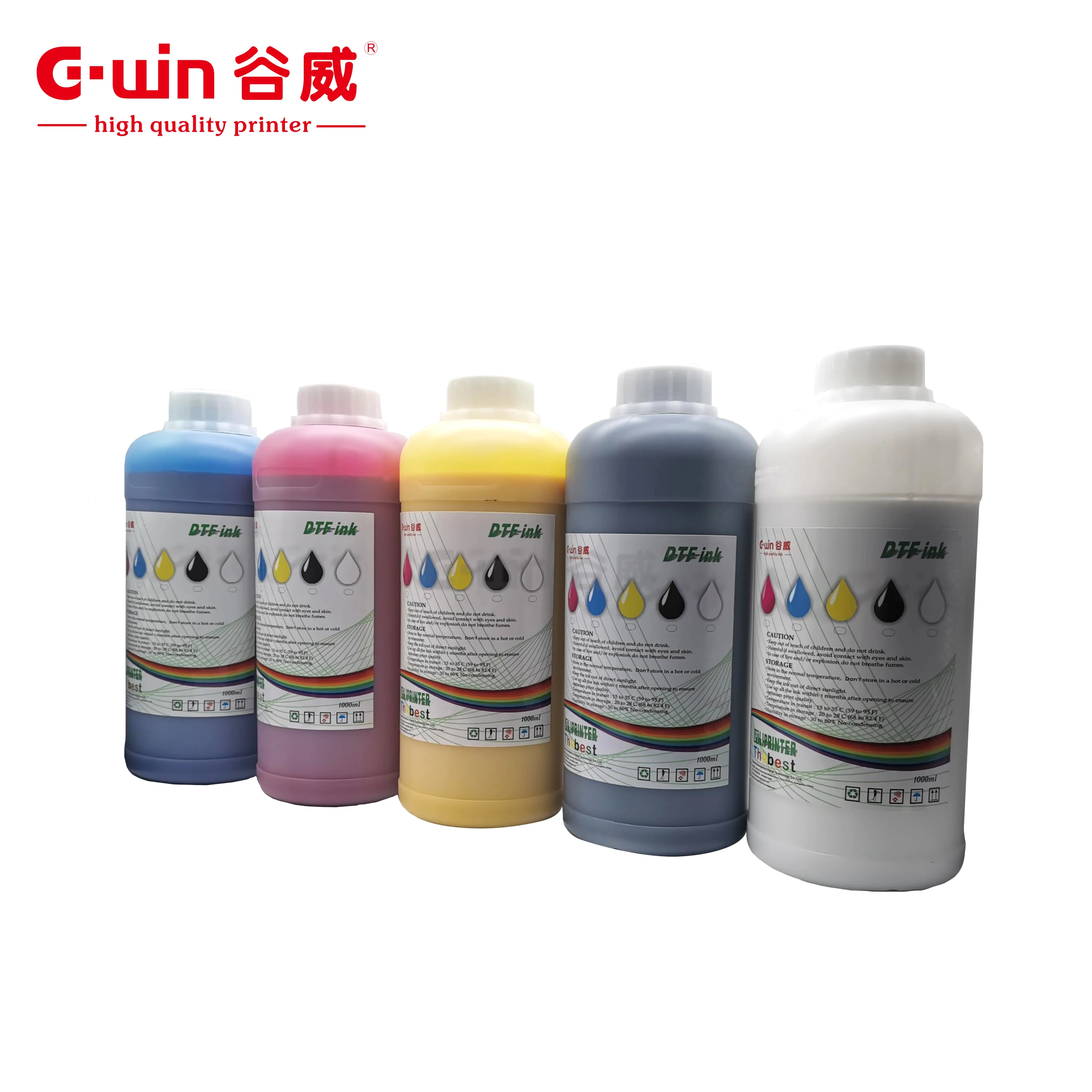 High Quality Water Based CYMKW DTF Textile Pigment Ink Hydrochromic Nazdar Ink For Dtf Printer