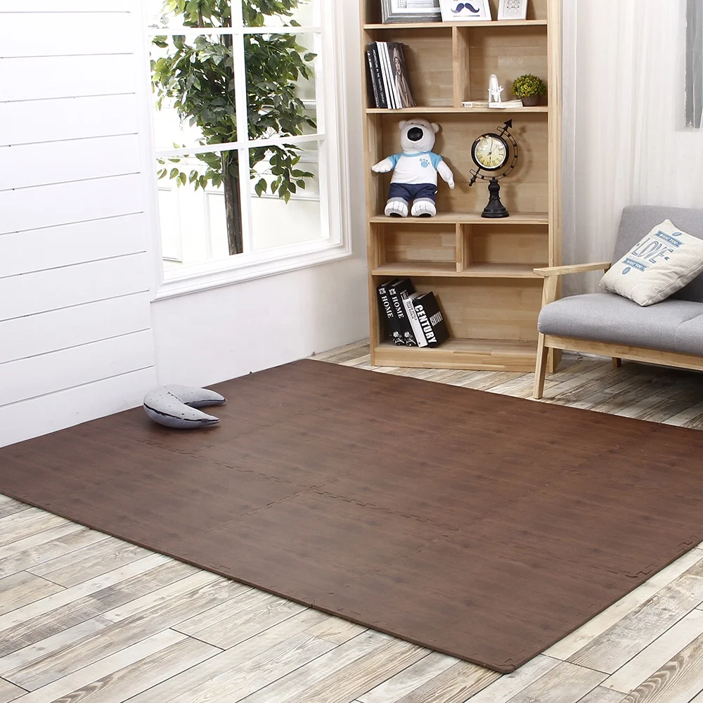 
High Quality Wooden Color Interlocking EVA Plastic Puzzle Floor Mat 