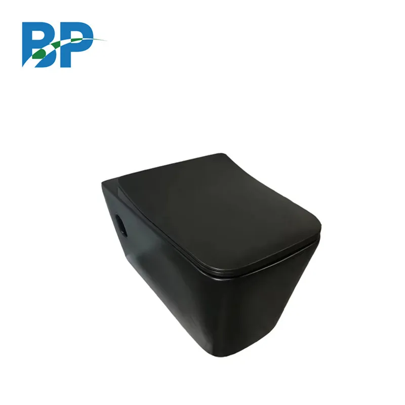South American popular simple bathroom products Matte black ceramic Wall mounted female pedestal pan