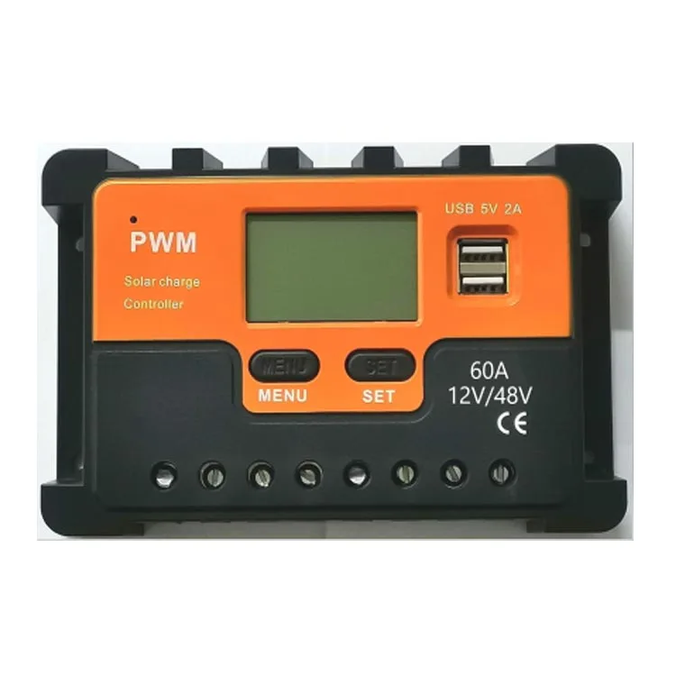 Dual usb 5v 2A output Auto PWM solar charge controller 10A 20A 30A 40A 50A 60A 70A 80A 100A Smart solar controller 12v 24v 48v