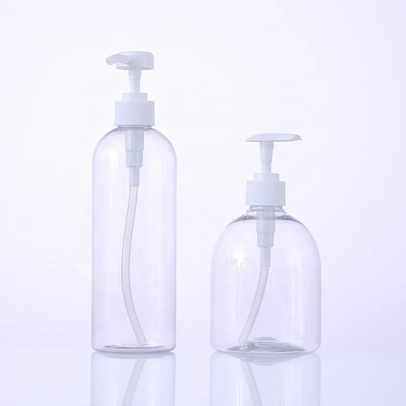 Customized Round Shoulder Transparent 1 Liter PET Bottle Liquid Soap Bottles Plastic