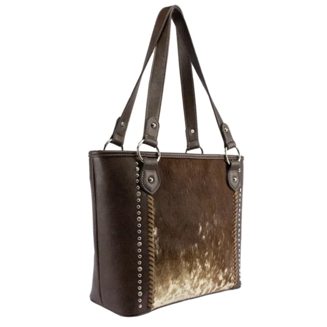 Custom Real Horse Hair Leather Ladies Tote Bags Luxury Women Purse