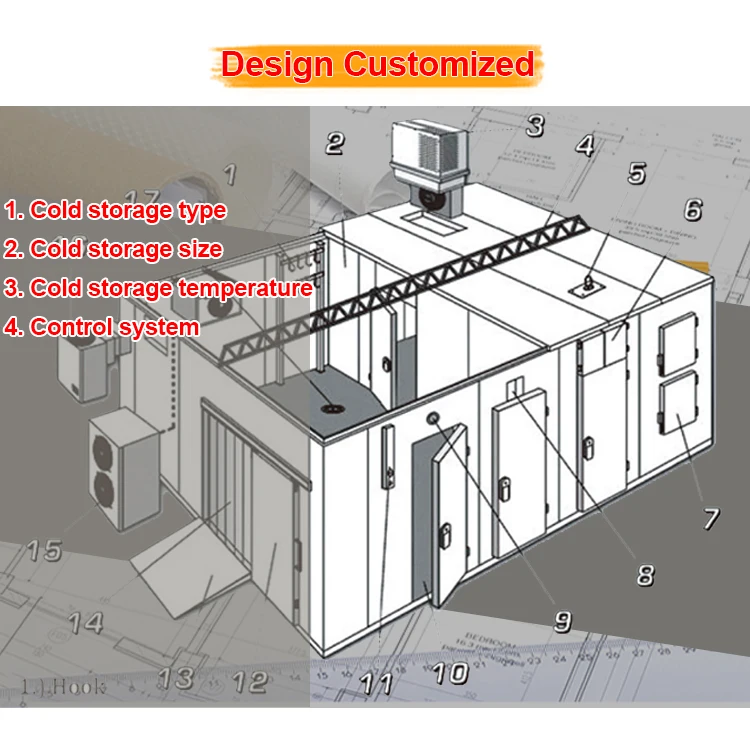 Customize freezing room cold storage 20ft mobile container fish cold storage trade freezer cold storage room