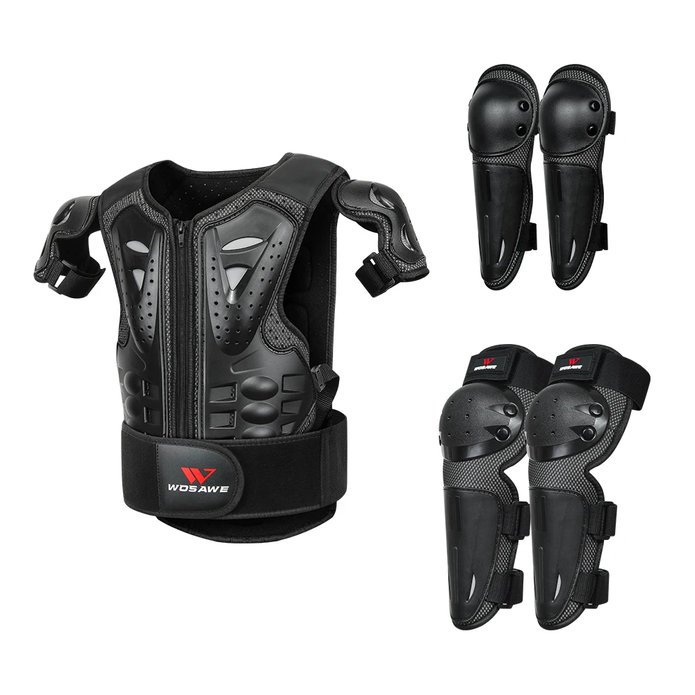 WOSAWE Kids Body Armor Motorcycle Knee Elbow Pads Protector Cycling Armor Vest Snowboard Skateboard Ski