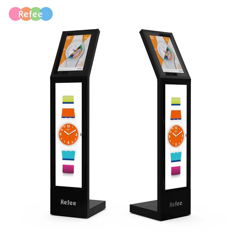 Ultra Wide Stretched Bar Indoor Floor Standing Vertical Interactive Information Digital Signage Totem LCD Touch Screens Kiosk