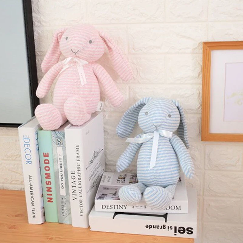 
Gift Toy Kids Pink Blue Stuffed Toy Knit Doll Baby Crochet Bunny Toy 